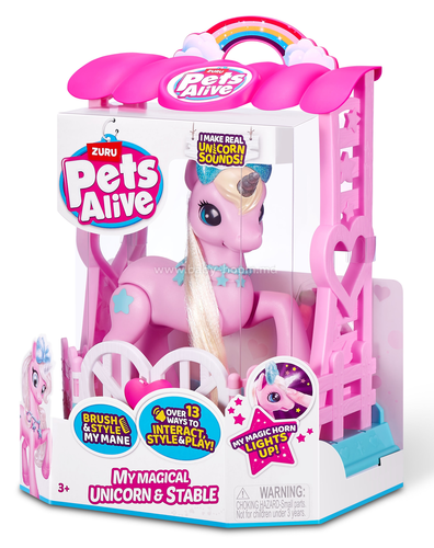 Pets Alive בובה אינטראקטיבית - בובת חד קרן קסום עם צלילים ורעמה ארוכה לסרק 1