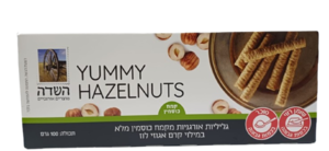 גליליות אורגניות מקמח כוסמין מלא במילוי אגוזי לוז 100 גרם השדה