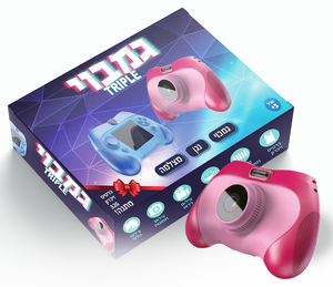 גמבוי טריפל TRIPLE מצלמה, 80 משחקים ונגן עם מסך "2.4 וכרטיס זכרון 32GB - ורוד