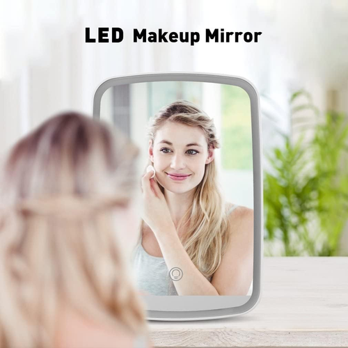 מראת איפור שולחנית עם 3 מצבי תאורת LED וטעינת USB 2