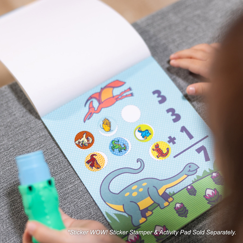 Sticker WOW! חוברת מדבקות 24 דפים עם מכשיר הדבקה אוטומטי ו 300 מדבקות - אולי הדינוזאור 6