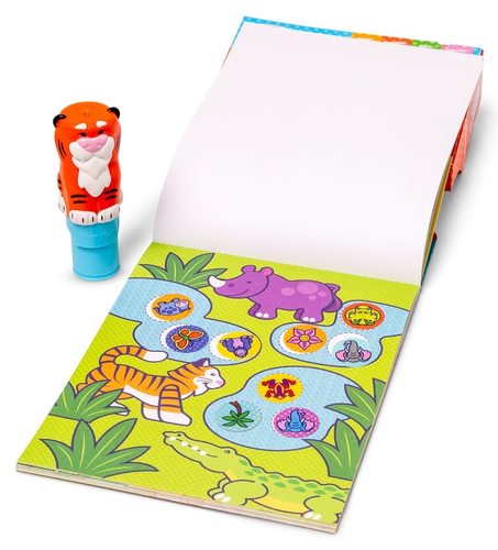 Sticker WOW! חוברת מדבקות 24 דפים עם מכשיר הדבקה אוטומטי ו 300 מדבקות - פמפקין הנמר וחיות הספארי 2