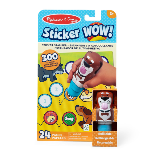 Sticker WOW! חוברת מדבקות 24 דפים עם מכשיר הדבקה אוטומטי ו 300 מדבקות - קוקואה הכלב וחיות אחרות 1