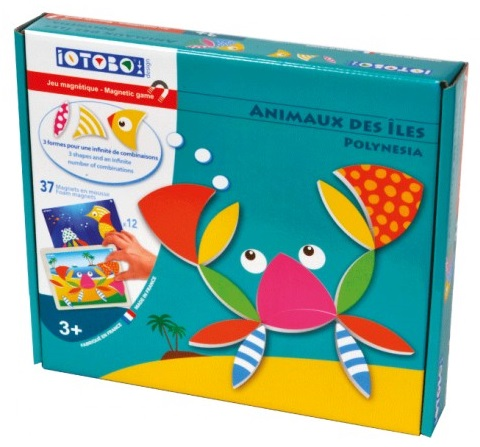 ערכת 37 מגנטים מספוג עם 12 סצנות משחק iOTOBO - חיות האיים 5