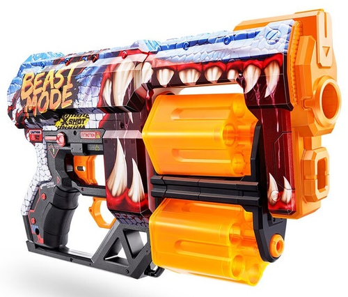 רובה ילדים אקס שוט SKINS כולל 12 חיצי ספוג למשחקי מלחמה עם חברים בחצר - BEAST OUT 2