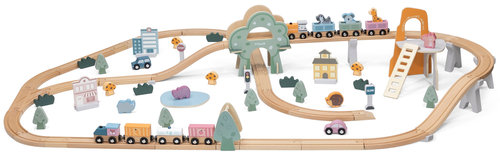 סט רכבת מעץ מלא 90 חלקים 1