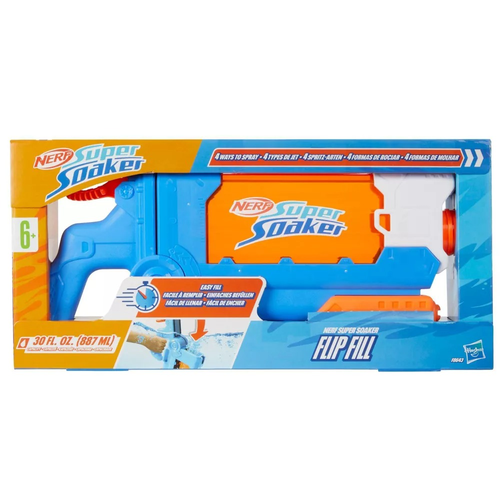 אקדח מים סופר סוקר עם אפשרות ל 4 מתזי מים שונים ומילוי סופר מהיר Super Soaker Flip Fill 5
