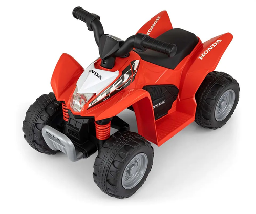 טרקטורון ממונע 6V רחב ויציב לילדים הונדה Quad HONDA ATV עם אורות - אדום 4