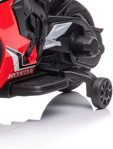 אופנוע ממונע 12V לילדים דמוי הונדה Honda CBR 1000RR עם אורות, קולות מנוע וגלגלי עזר ונסיעה לשני הכיוונים - אדום 9