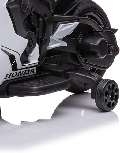 אופנוע ממונע 12V לילדים דמוי הונדה Honda CBR 1000RR עם אורות, קולות מנוע וגלגלי עזר ונסיעה לשני הכיוונים - לבן 9