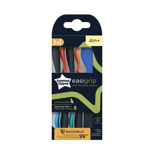5 כפיות האכלה צבעוניות ורכות לתינוק easygrip נוחות לאחיזה (4+ חודשים) 2