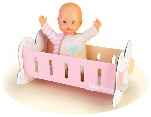 בובת תינוק לטיפול יומי עם ערכה מקרטון להרכבת עריסה 1
