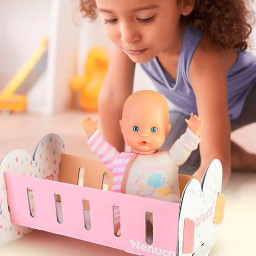 בובת תינוק לטיפול יומי עם ערכה מקרטון להרכבת עריסה 2