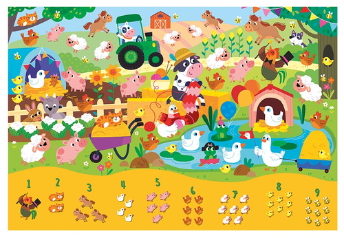 פאזל 25 חלקים ללימוד כמויות והכרת מספרים 1-9 - חווה 2