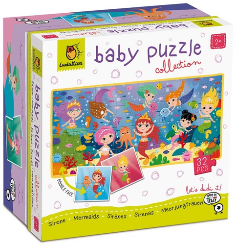 פאזל דו צדדי לקטנטנים 32 חלקים - בנות ים 2