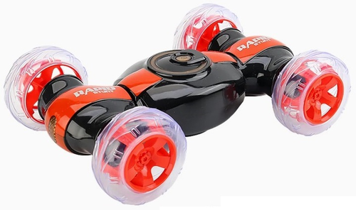 מכונית פעלולים RAPID STUNT CAR עם גלגלים מוארים צבעוניים וסוללה נטענת - אדום 2