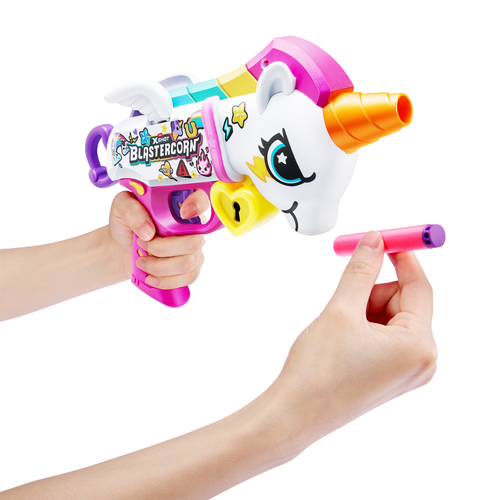 אקדח ילדים אקס שוט חד קרן Blastercorn כולל 16 חיצי ספוג למשחקי מלחמה עם חברים בחצר 3