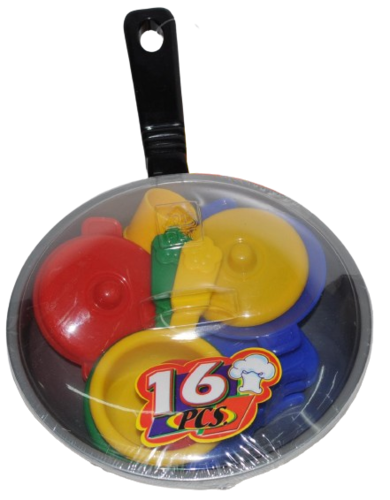 מחבת עם 16 אביזרי למטבח ילדים (מגוון צבעים) 2