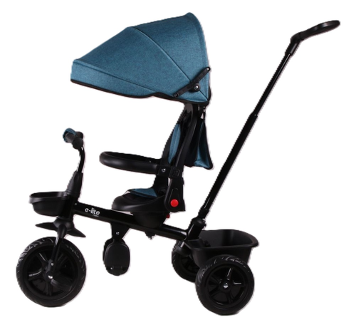 תלת אופן 3 ב 1 דגם TRIFUN עם כיסא נשכב ומסתובב 360 וגלגלי EVA ללא תקרים - ורוד 3