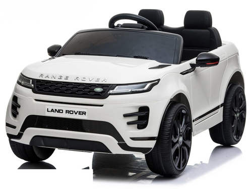 מכונית ממונעת 12V לילדים בדמות ריינג' רובר Range Rover Evoque עם שלט רחוק, אורות ומושב כפול - לבן 1