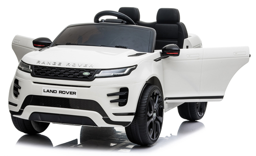 מכונית ממונעת 12V לילדים בדמות ריינג' רובר Range Rover Evoque עם שלט רחוק, אורות ומושב כפול - לבן 2