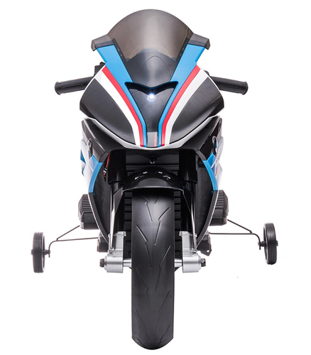 אופנוע ממונע 12V דגם HP4 עם גלגלי עזר ניתנים להסרה - כחול 4