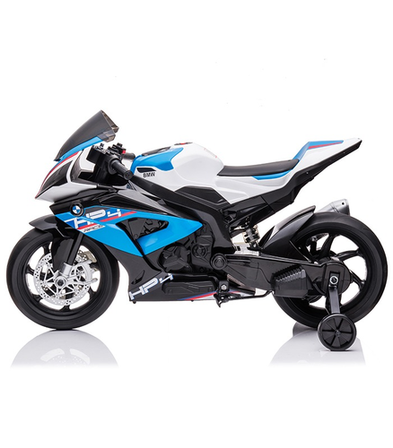 אופנוע ממונע 12V דגם HP4 עם גלגלי עזר ניתנים להסרה - כחול 6