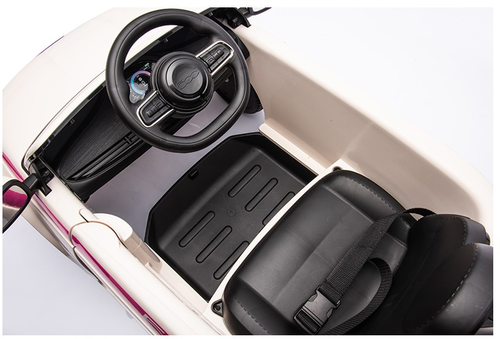 בימבה דחיפה בדמות FIAT 500 עם ידית הורה, דלתות נפתחות, גגון וצלילים - ורוד 10
