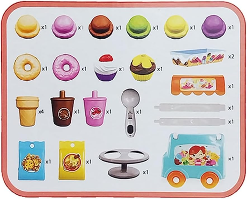 דוכן / עגלת גלידה עם צלילים ו 26 אביזרי משחק 5