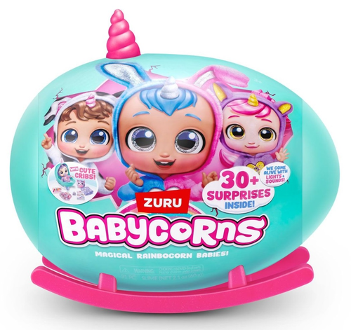 בייביקורנס Babycorns - ביצת הפתעה גדולה עם בובת תינוק אורות וצלילים ו 30 הפתעות 1