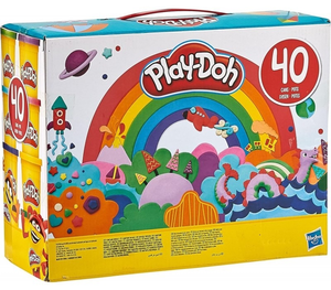 חבילת 40 מיכלי בצק משחק צבעוני 85 ג