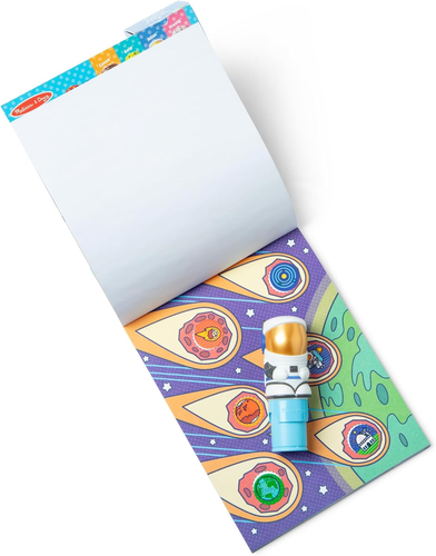 Sticker WOW! חוברת מדבקות 24 דפים עם מכשיר הדבקה אוטומטי ו 300 מדבקות - אסטרונאוט 5