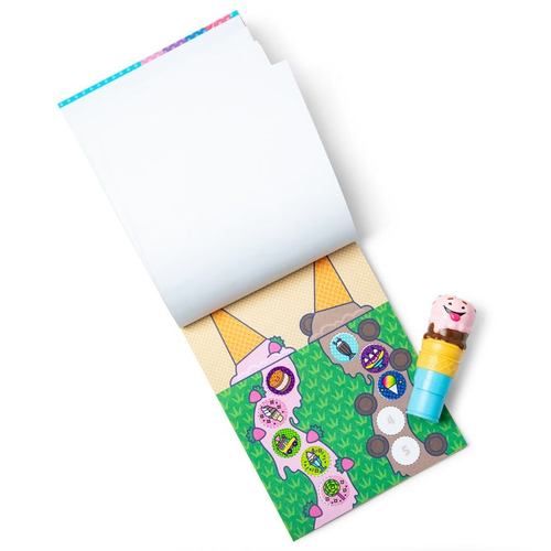 Sticker WOW! חוברת מדבקות 24 דפים עם מכשיר הדבקה אוטומטי ו 300 מדבקות - גלידה 2