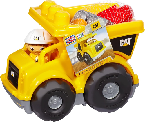 משאית עפר CAT עם דמות ו 6 לבני בניה 2