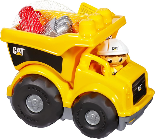 משאית עפר CAT עם דמות ו 6 לבני בניה 3