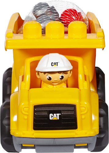 משאית עפר CAT עם דמות ו 6 לבני בניה 8