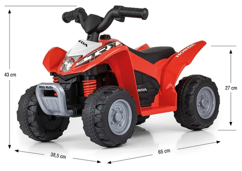 טרקטורון ממונע 6V רחב ויציב לילדים הונדה Quad HONDA ATV עם אורות - שחור 6
