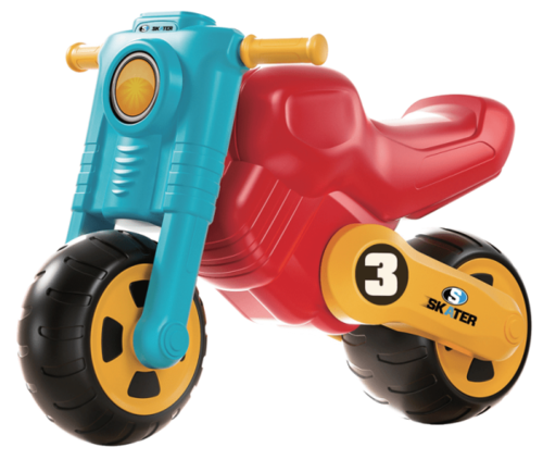 בימבה אופנוע שיווי משקל Push & Go עם גלגלים רחבים וסט מדבקות קישוט 1