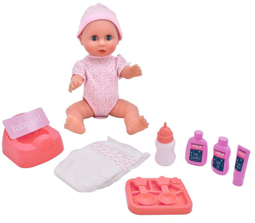 Dolls World אוליביה הבובה ששותה ועושה פיפי עם 10 אביזרים להאכלה וטיפול 1