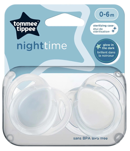 זוג מוצצי סיליקון אורטודנטים, זוהרים בחושך night time לגיל 0-6 חודשים (מגוון צבעים) 7