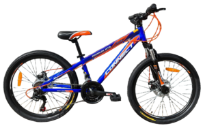 אופני הרים לילדים ונוער קונקט פרימיום MTB עם שלדת אלומיניום, 6 הילוכים, גלגלי "20, בלמי דיסק ובולם זעזועים קדמי - כחול/אדום