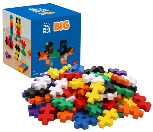 משחק הרכבה BIG Basic Mix עם 100 חלקים גדולים וצבעוניים לבנייה חופשית לגילאי שנה ומעלה - צבעוני 1