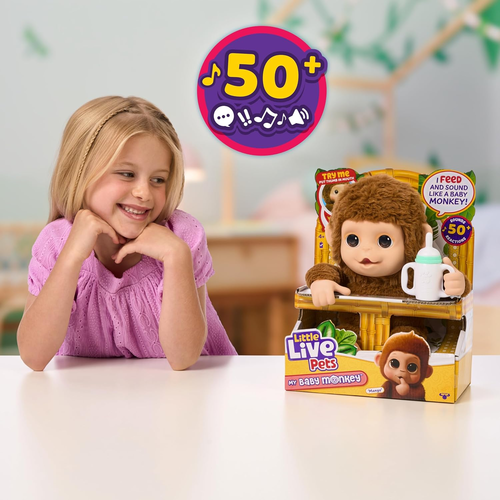 Little Live Pets: מנגו הקוף האינטראקטיבי מגיב למגע וליטוף עם למעלה מ 50 אפקטים קוליים 3