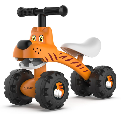 אופני איזון 4 גלגלים חיות לפעוטות עם היגוי בטיחות ופה נפתח - נמר 1