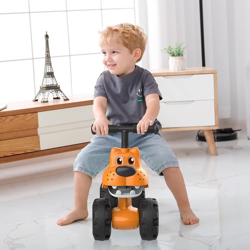 אופני איזון 4 גלגלים חיות לפעוטות עם היגוי בטיחות ופה נפתח - נמר 3