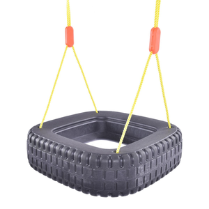 נדנדת גינה / חצר עם חבל ארוך בצורת צמיג