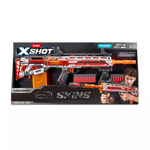 רובה חיצי ספוג טווח מוגדל LONGSHOT עד 43 מ' מסדרת PRO עם 20 חיצים רגילים ו 20 קצרים 6
