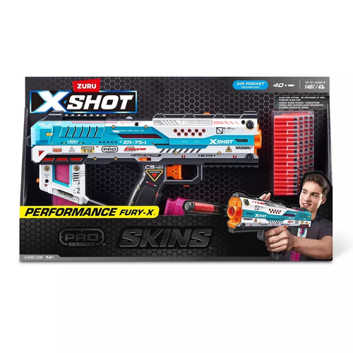 אקדח חיצי ספוג Pro Fury-X עד 43 מ' מסדרת PRO עם 40 חיצים קצרים ו 2 מחסניות 6
