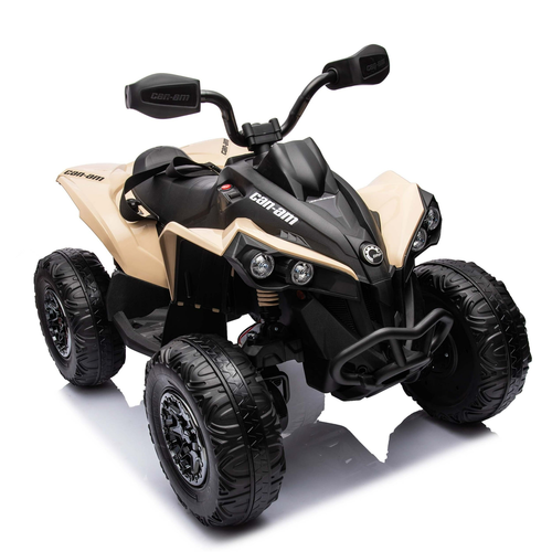 טרקטורון CAN AM 24V חשמלי לילדים עם צמיגי EVA, אורות ומערכת מולטימדיה - שחור/בז' 3