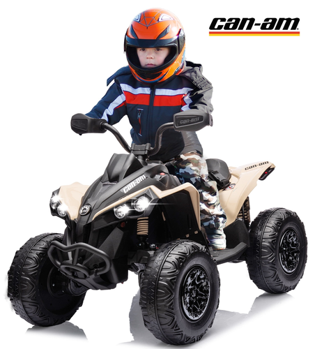 טרקטורון CAN AM 24V חשמלי לילדים עם צמיגי EVA, אורות ומערכת מולטימדיה - שחור/צהוב 2